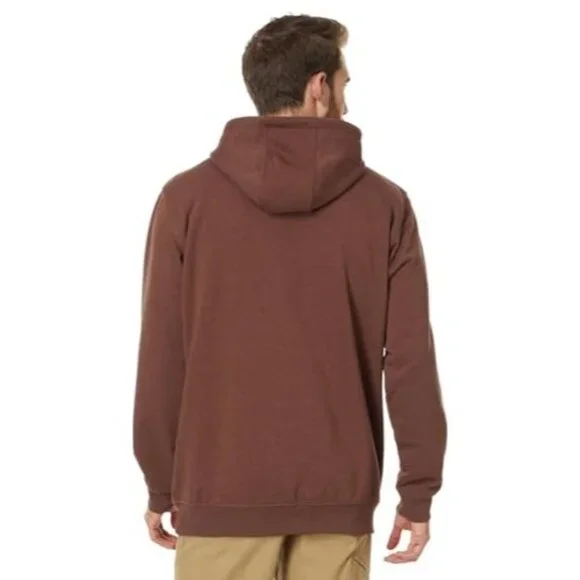 Carhartt Mens Loose Fit Midweight Hoodie M Mocha Heather Graphic Sleeve Logo New - Picture 10 of 11